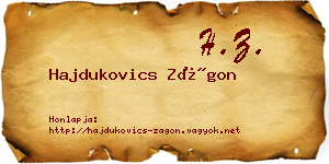 Hajdukovics Zágon névjegykártya